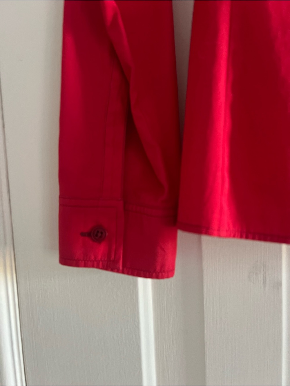 Miu Miu Vibrant Red Button-Down Long Sleeve Shirt - Picture 6 of 9